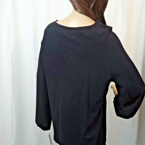 Charter Club Women's Black Embroidered Floral - Picture 2 of 7